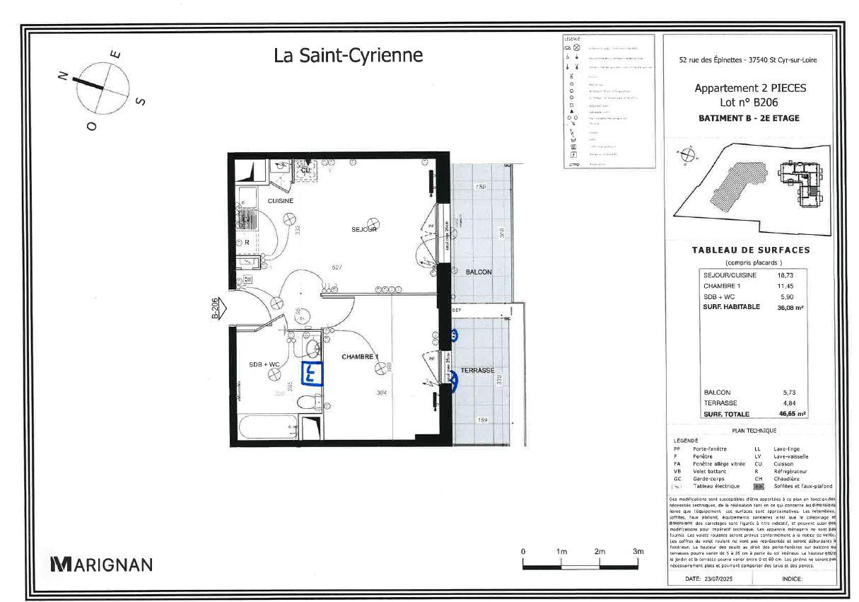 Visuel 2 appartement 2 pièces 36.08 m2 Saint-Cyr-sur-Loire