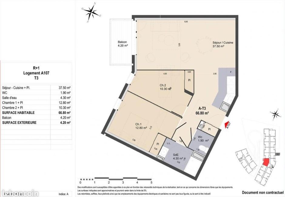 Visuel appartement3 pièces 66.8 m2
